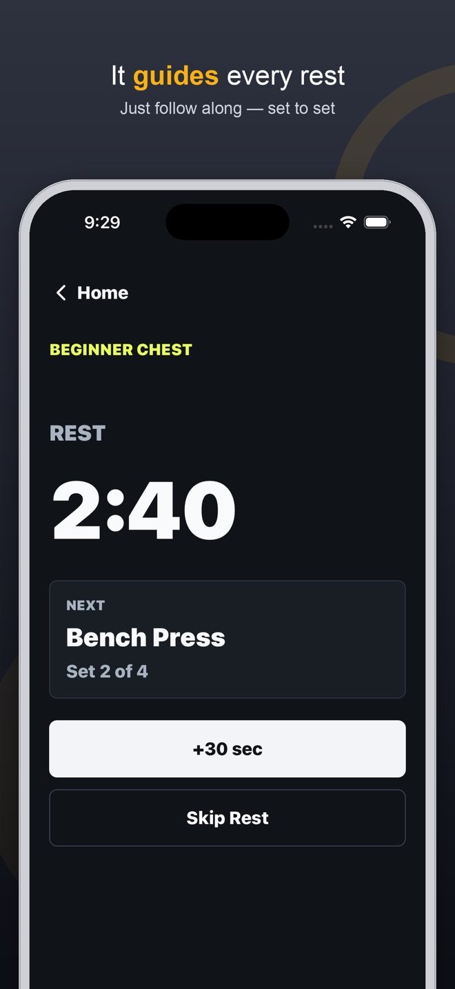 Built-in beginner workout guides